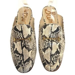 Sam Edelman Linnie Mules Snakeskin Print Leather Bit Loafer Slides 10W Womens